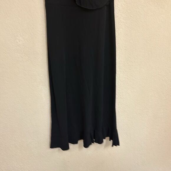 Diane Von Furstenberg Womans ruffle little black dress size 4 - Picture 4 of 6